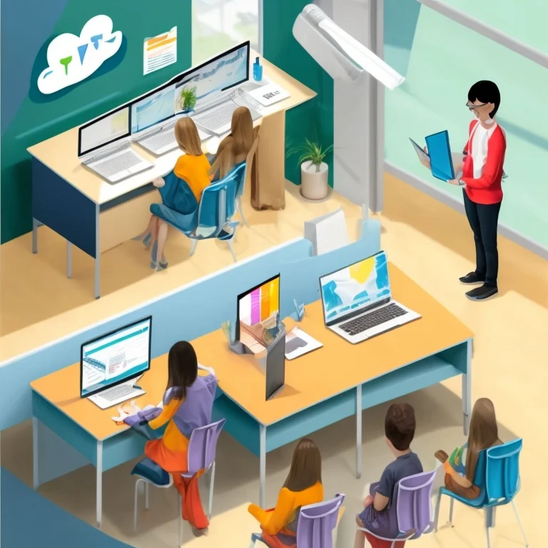 Unidad de aprendizaje digital con ordenador y smartphone
